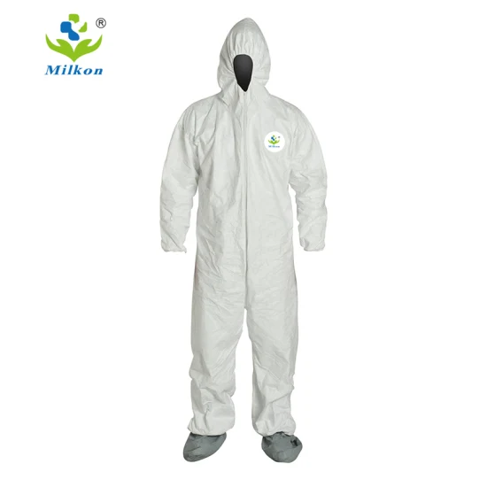 Белый, 50 шт. в коробке M, L, XL, XXL, Xxxl, Xxxxl защитный костюм SMS Hazmat от химической защиты